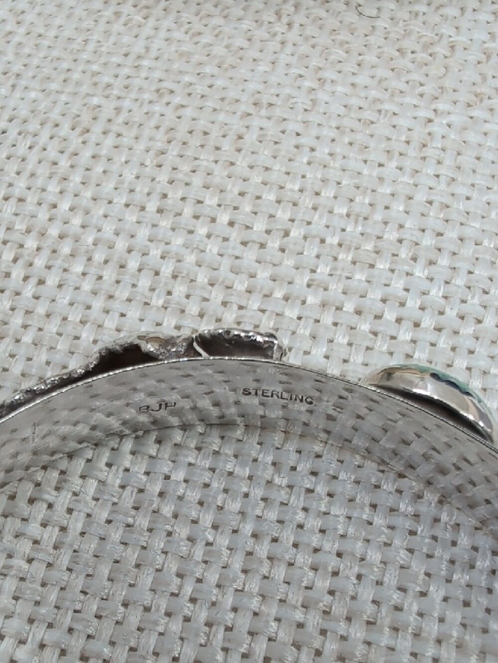 Vintage Artisan 925 Sterling Silver Turquoise Floral Cuff Bracelet Southwest - Picture 4 of 17